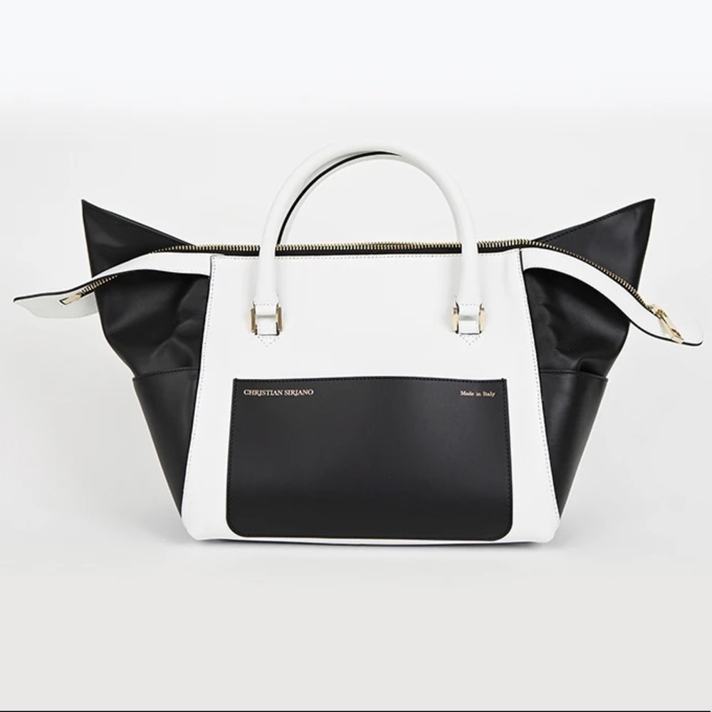 CHRISTIAN SIRIANO Medium Handle Satchel Blk white